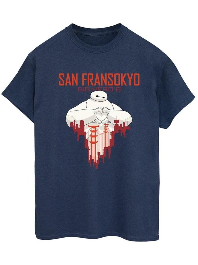 Disney - T-shirt BIG HERO SAN FRANSOKYO Bleu marine - Kiabi