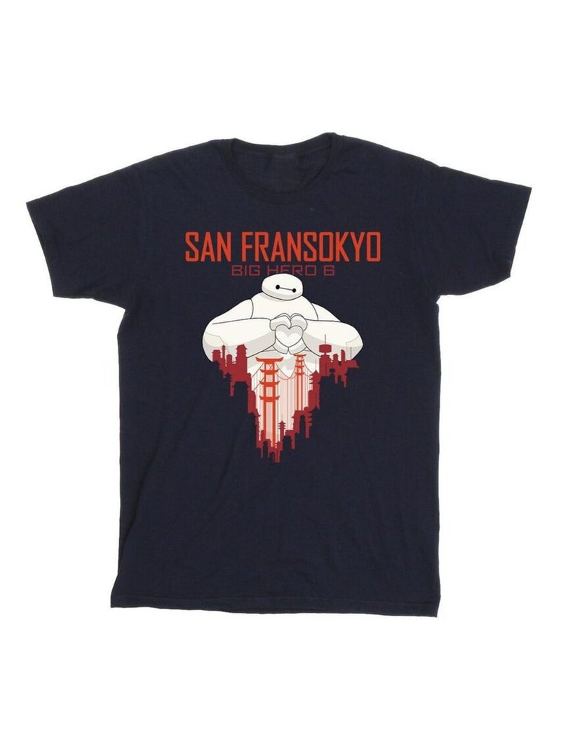 Disney - T-shirt BIG HERO SAN FRANSOKYO Bleu marine - Kiabi