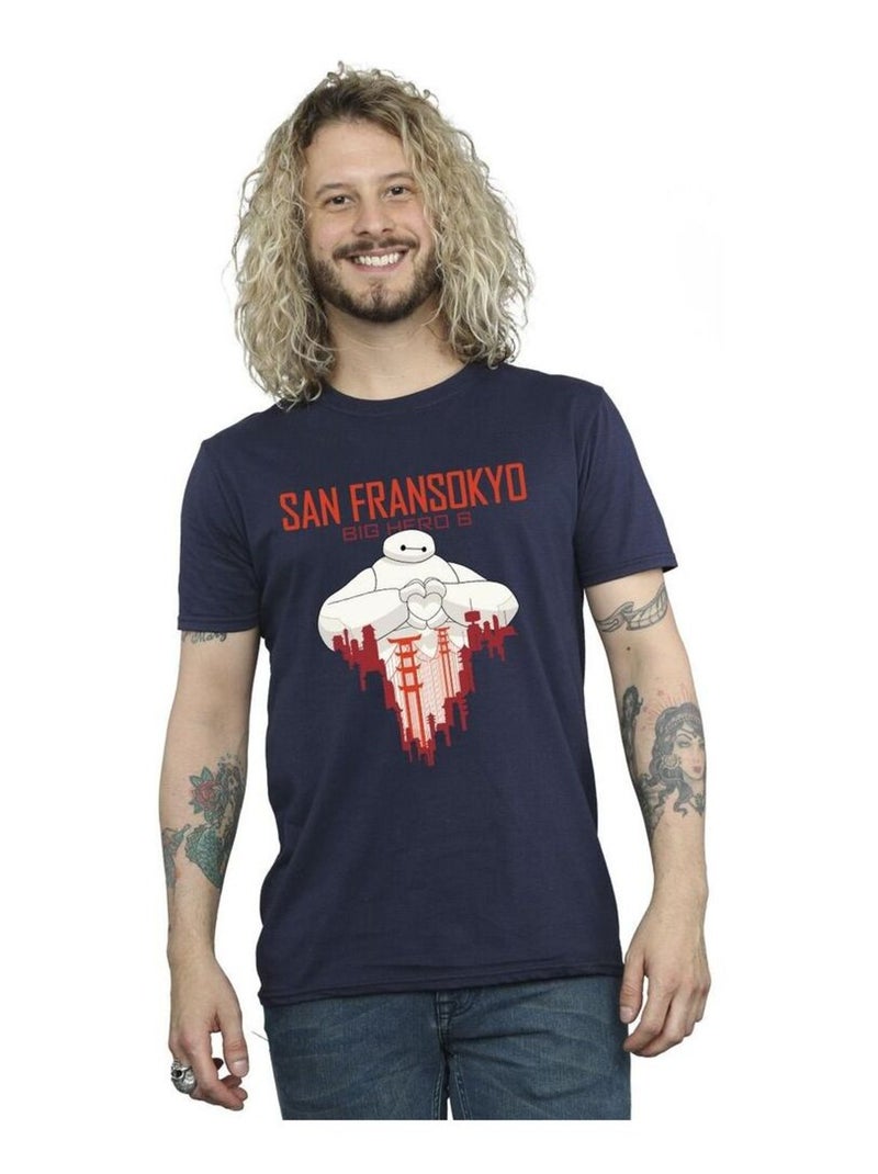 Disney - T-shirt BIG HERO SAN FRANSOKYO Bleu marine - Kiabi