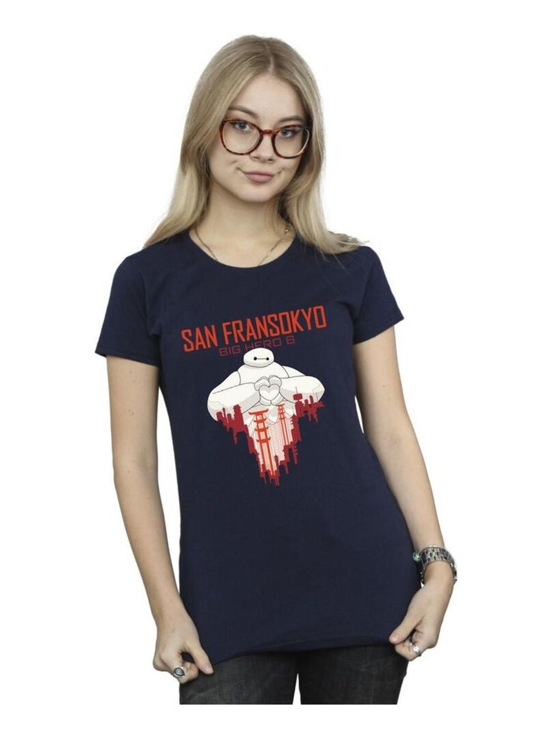 Disney - T-shirt BIG HERO SAN FRANSOKYO Bleu marine - Kiabi