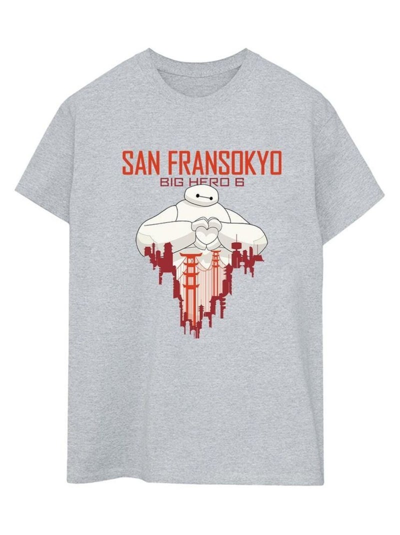 Disney - T-shirt BIG HERO SAN FRANSOKYO Gris chiné - Kiabi