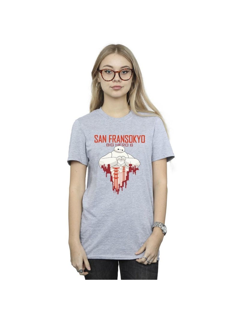 Disney - T-shirt BIG HERO SAN FRANSOKYO Gris chiné - Kiabi