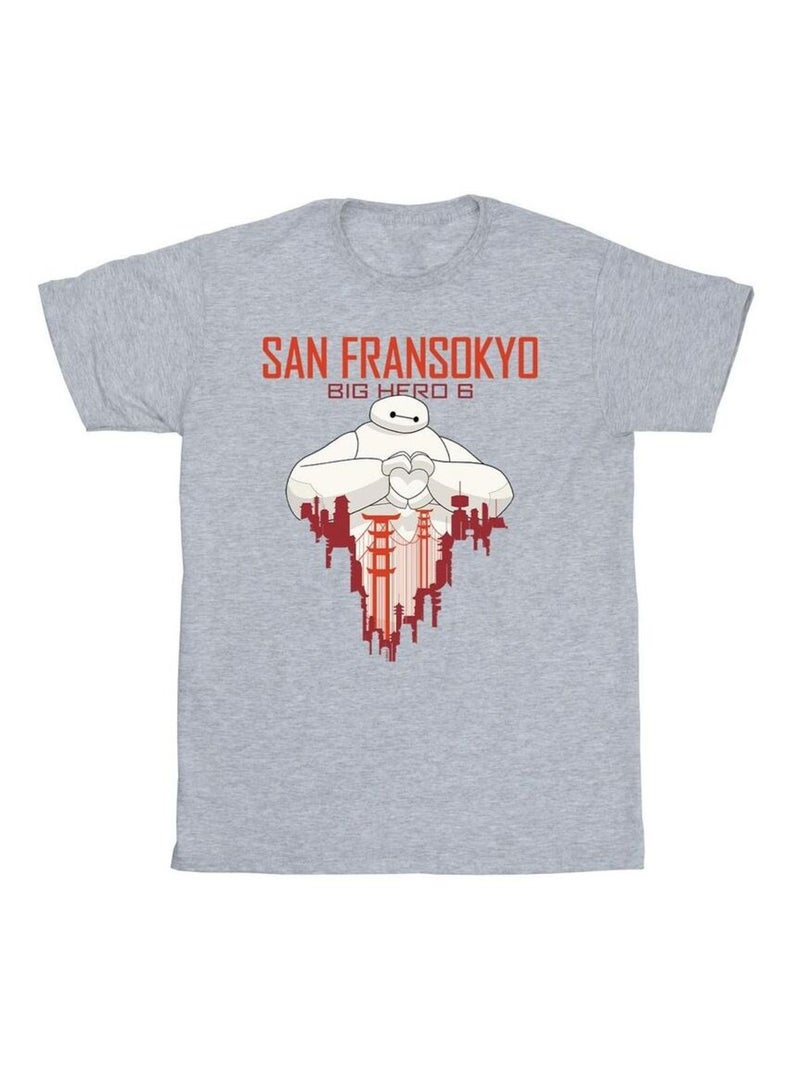 Disney - T-shirt BIG HERO SAN FRANSOKYO Gris chiné - Kiabi
