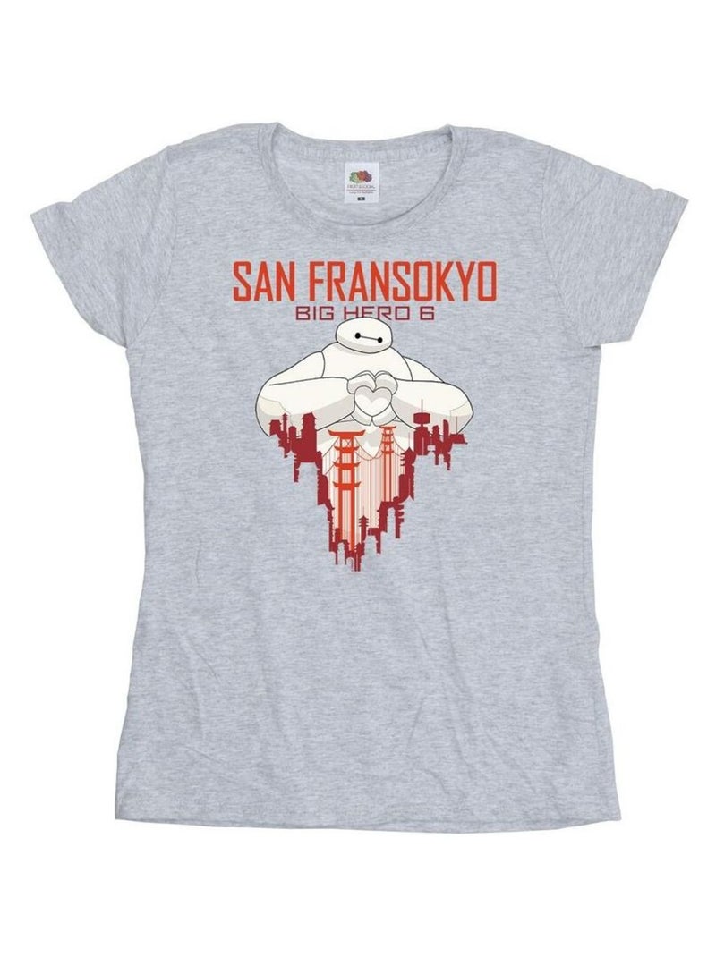 Disney - T-shirt BIG HERO SAN FRANSOKYO Gris chiné - Kiabi