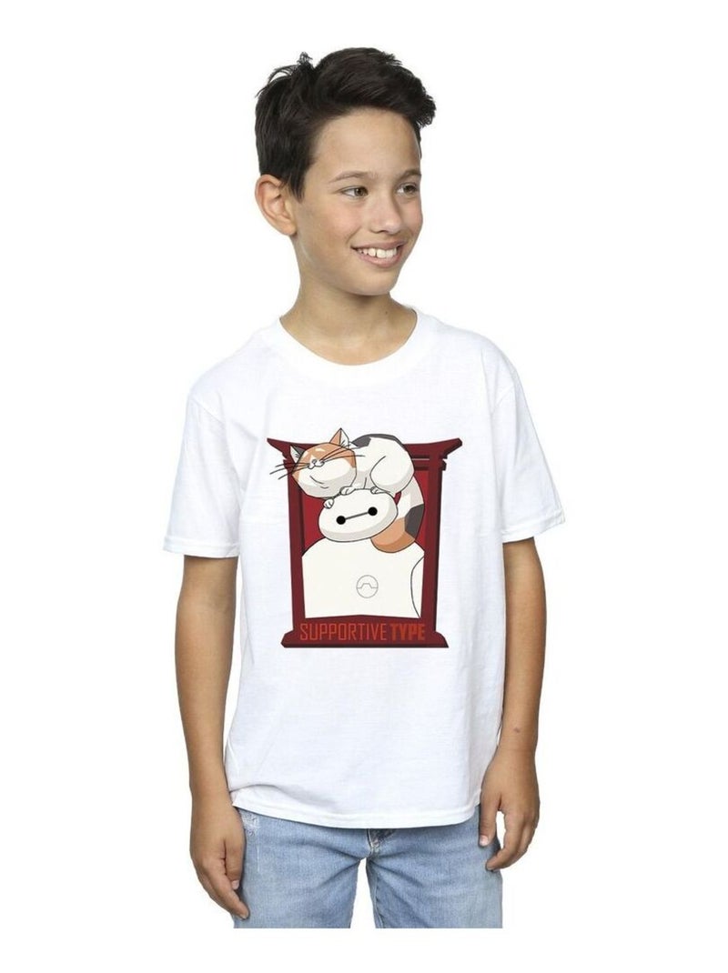 Disney - T-shirt BIG HERO SUPPORT Blanc - Kiabi