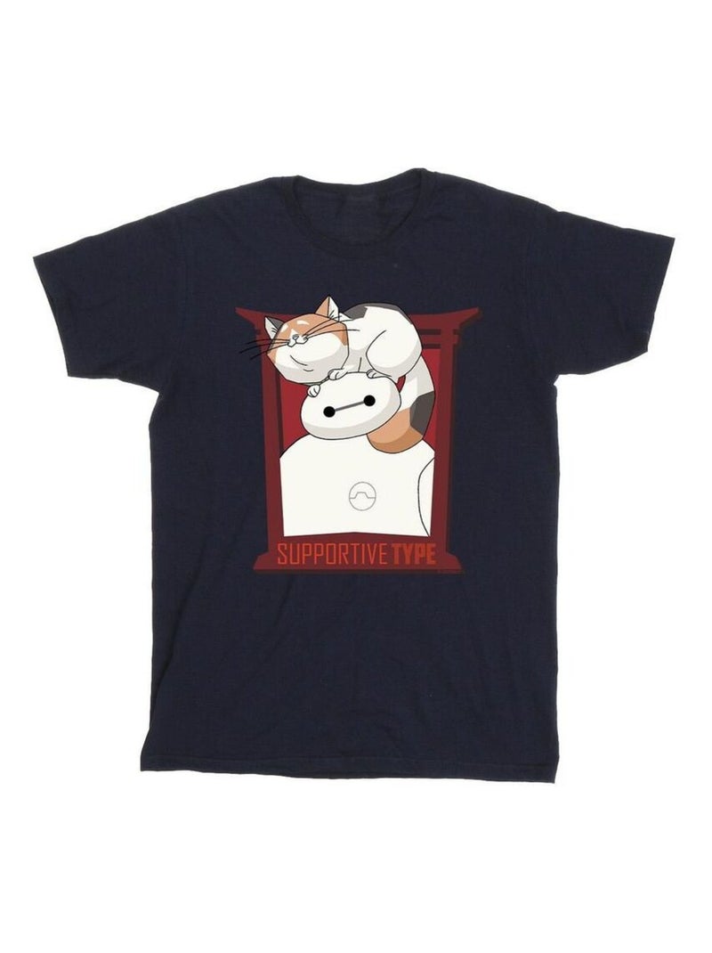 Disney - T-shirt BIG HERO SUPPORT Bleu marine - Kiabi