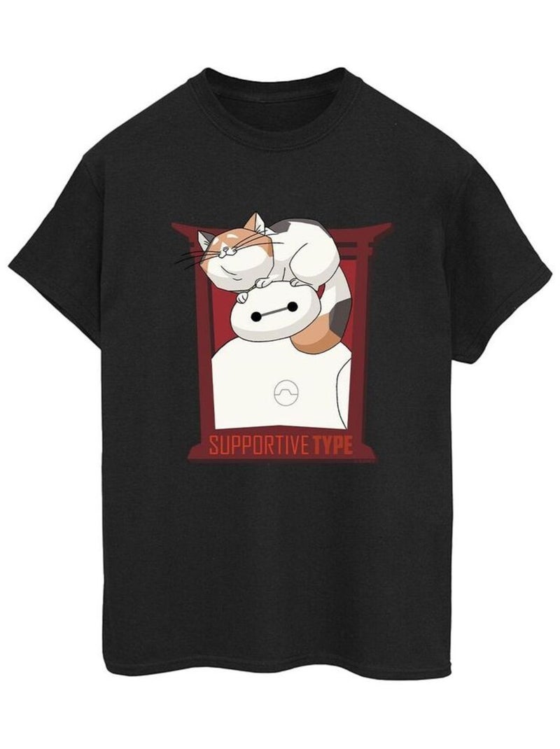 Disney - T-shirt BIG HERO SUPPORT Noir - Kiabi