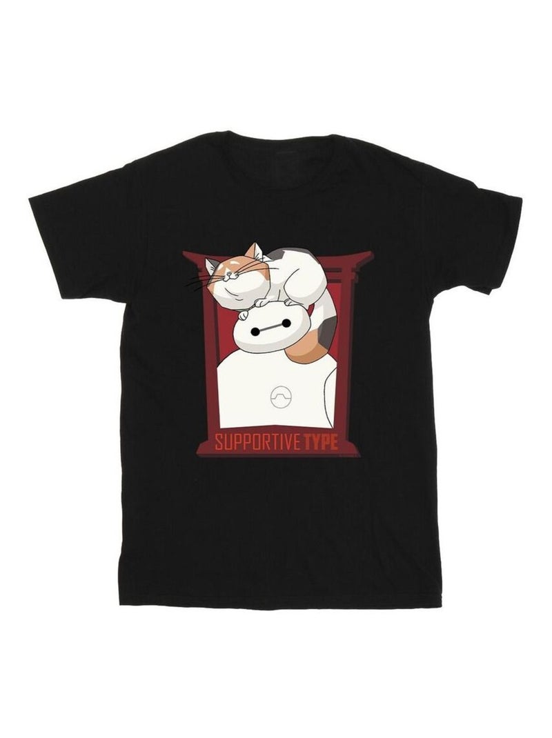 Disney - T-shirt BIG HERO SUPPORT Noir - Kiabi