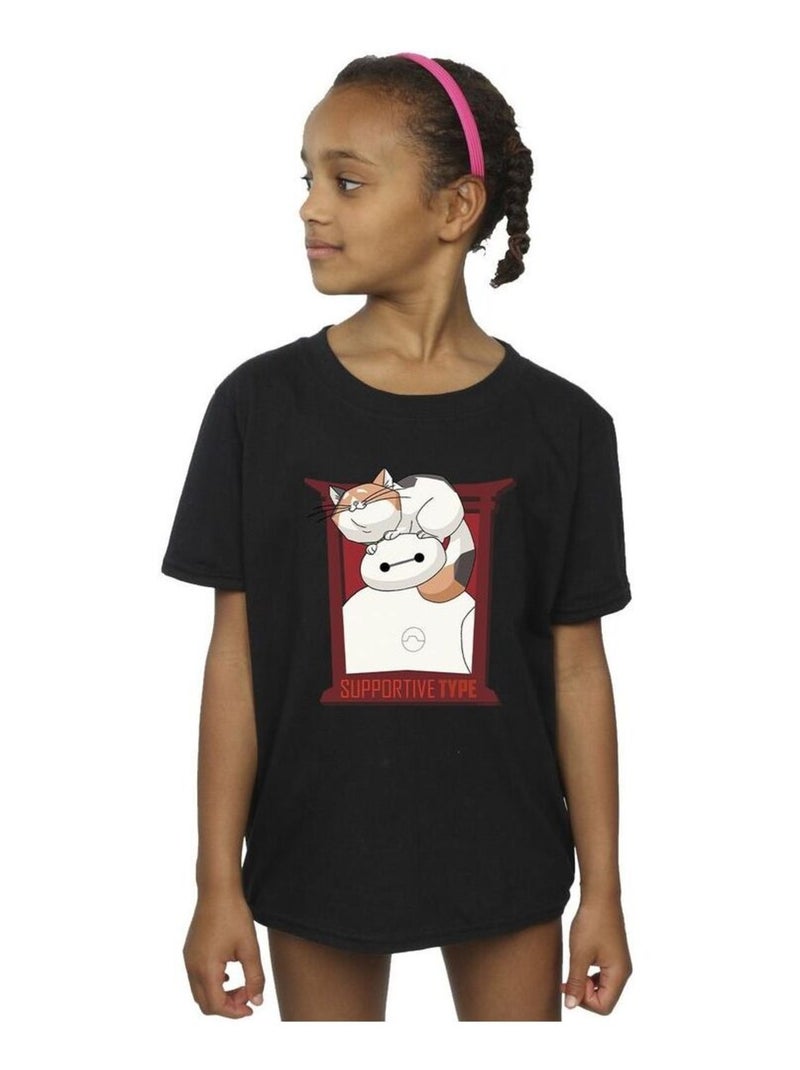 Disney - T-shirt BIG HERO SUPPORT Noir - Kiabi