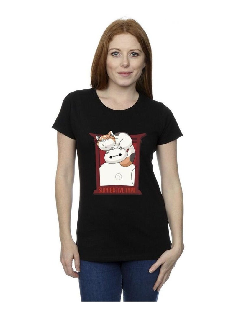 Disney - T-shirt BIG HERO SUPPORT Noir - Kiabi