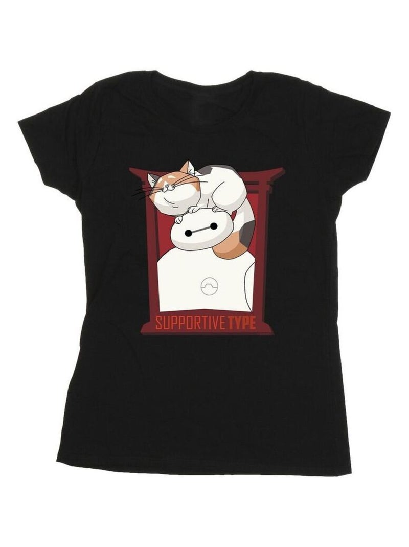 Disney - T-shirt BIG HERO SUPPORT Noir - Kiabi