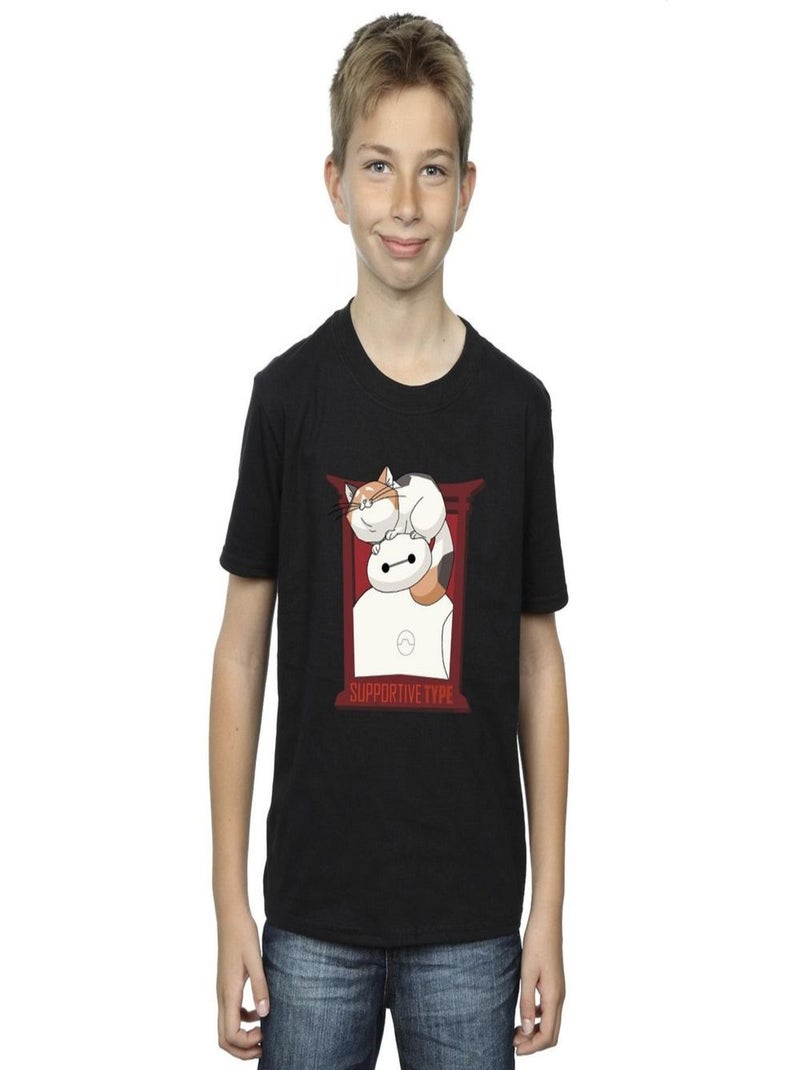 Disney - T-shirt BIG HERO SUPPORT Noir - Kiabi