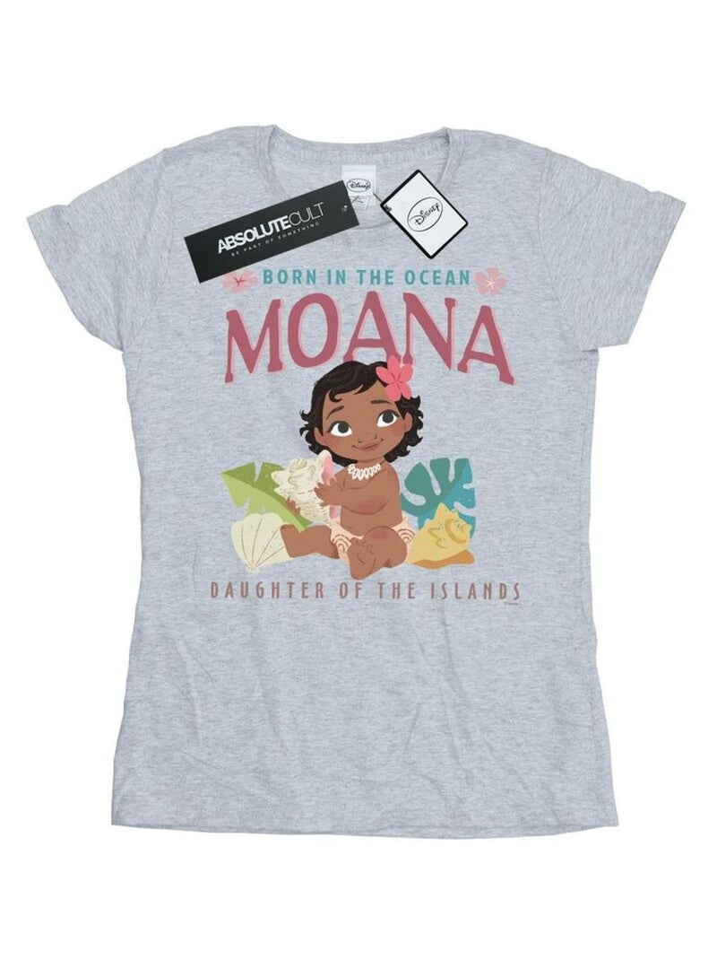 Disney - T-shirt BORN IN THE OCEAN Gris chiné - Kiabi