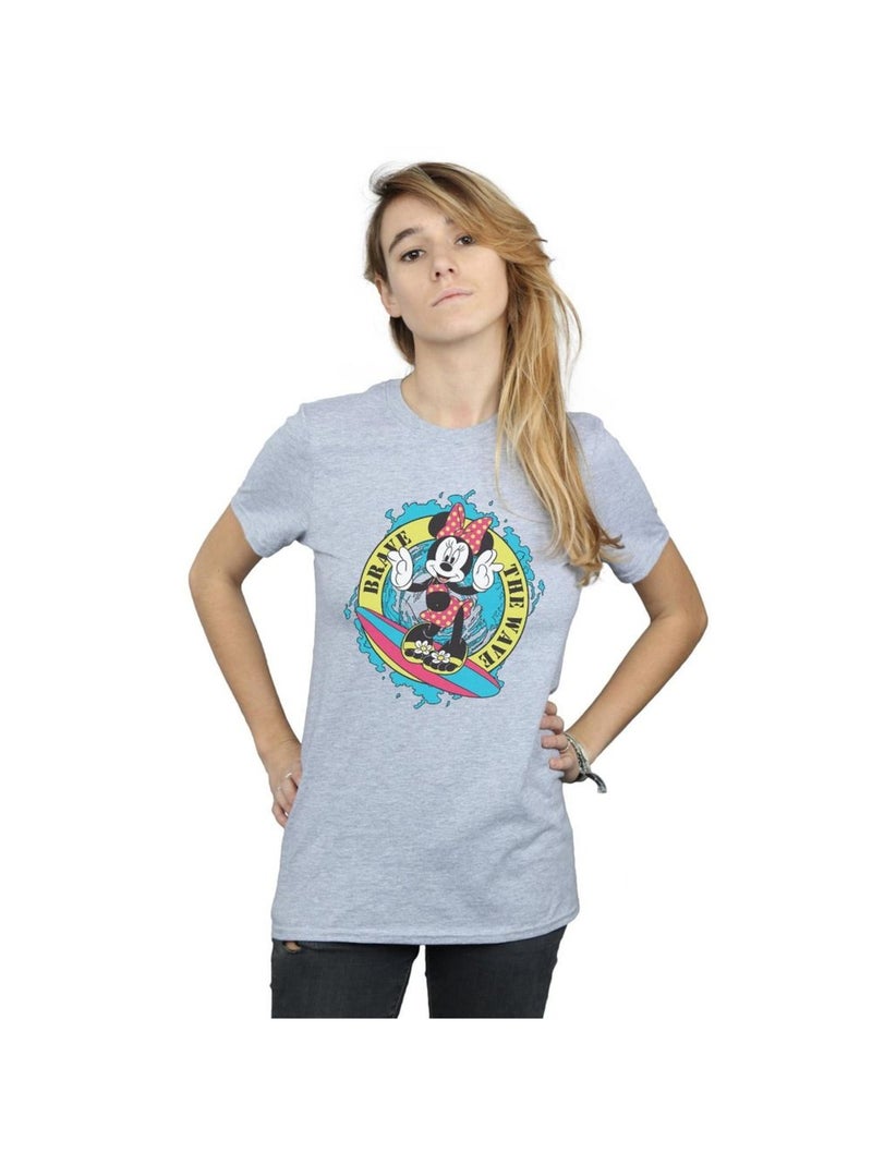 Disney - T-shirt BRAVE THE WAVE Gris chiné - Kiabi
