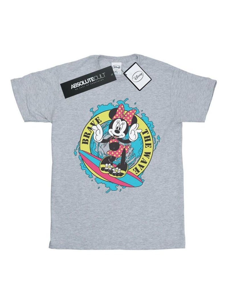 Disney - T-shirt BRAVE THE WAVE Gris chiné - Kiabi