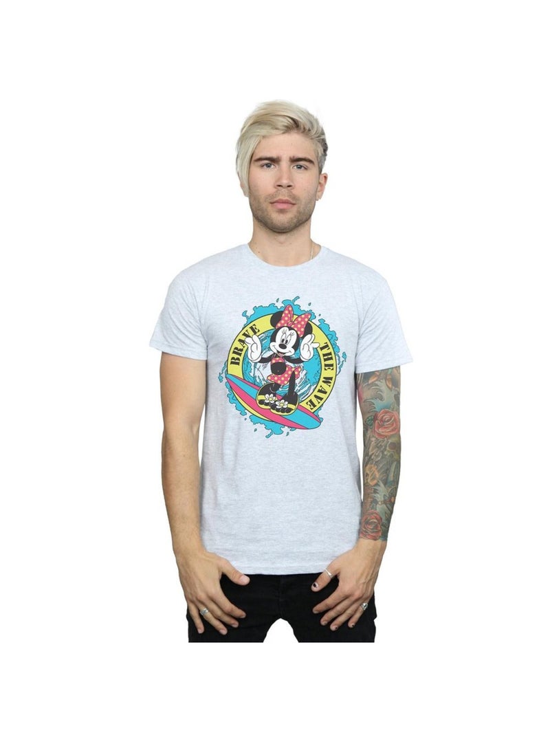 Disney - T-shirt BRAVE THE WAVE Gris chiné - Kiabi