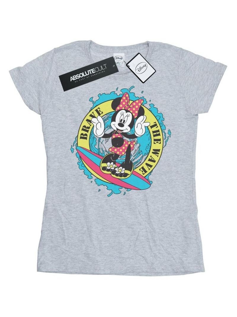 Disney - T-shirt BRAVE THE WAVE Gris chiné - Kiabi