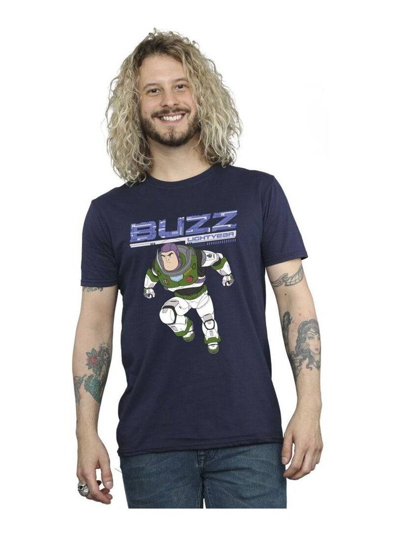 Disney - T-shirt Buzz l'Éclair JUMP TO ACTION Bleu marine - Kiabi