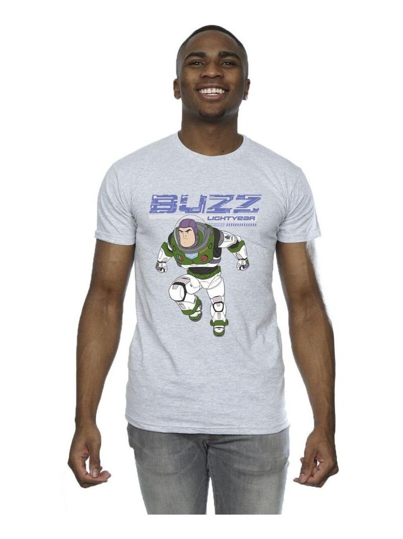 Disney - T-shirt Buzz l'Éclair JUMP TO ACTION Gris chiné - Kiabi