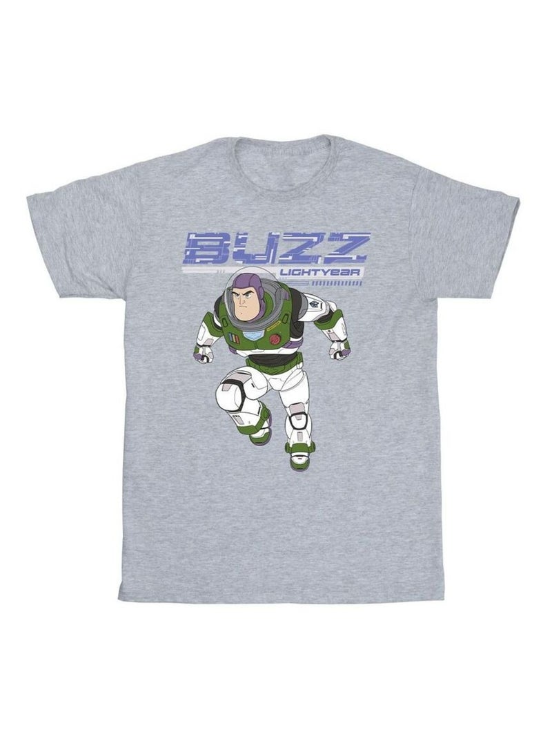 Disney - T-shirt Buzz l'Éclair JUMP TO ACTION Gris chiné - Kiabi