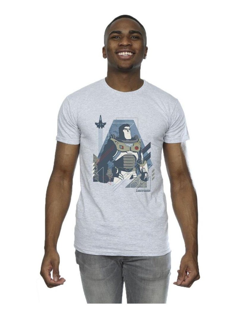 Disney - T-shirt Buzz l'Éclair LOOK TO THE STARS Gris chiné - Kiabi