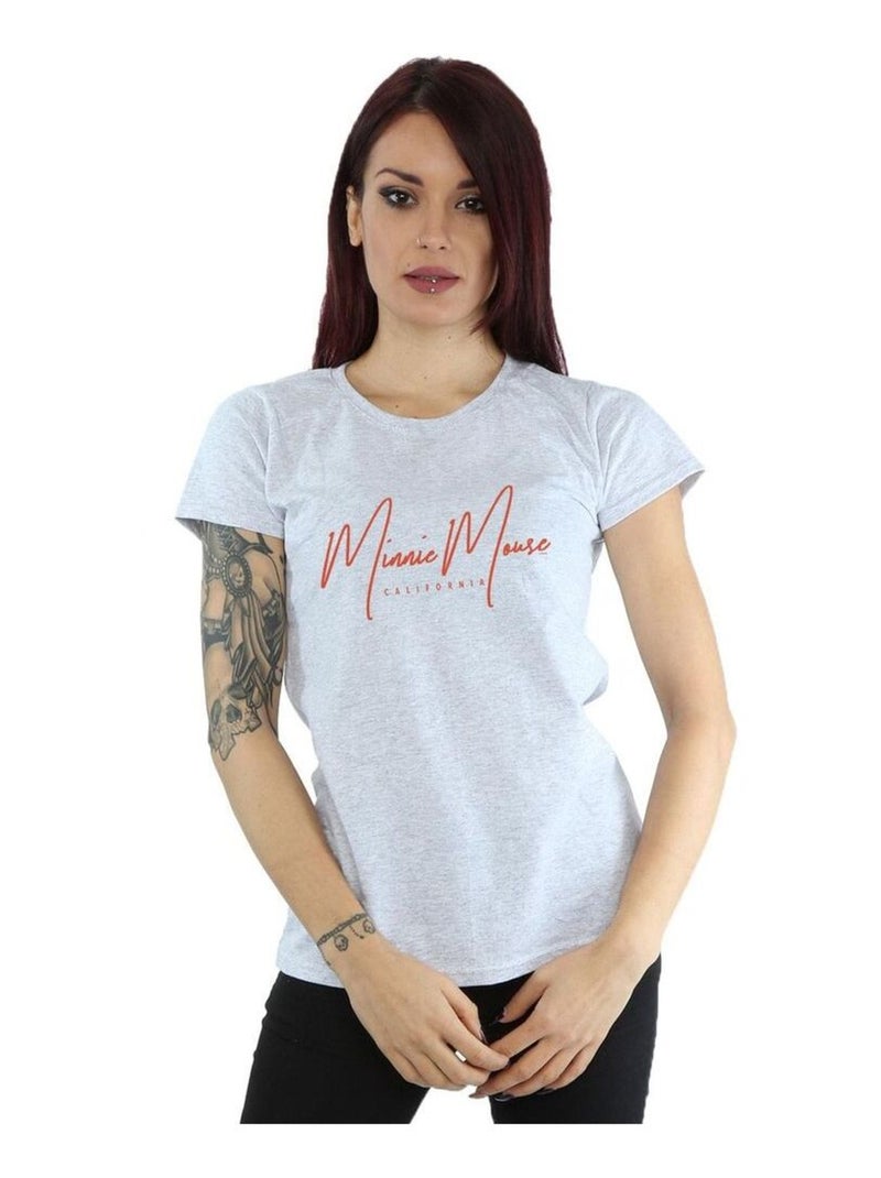 Disney - T-shirt CALIFORNIA Gris chiné - Kiabi