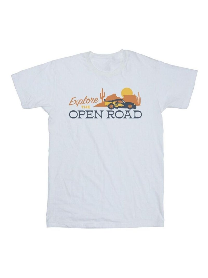 Disney - T-shirt CARS EXPLORE THE OPEN ROAD Blanc - Kiabi