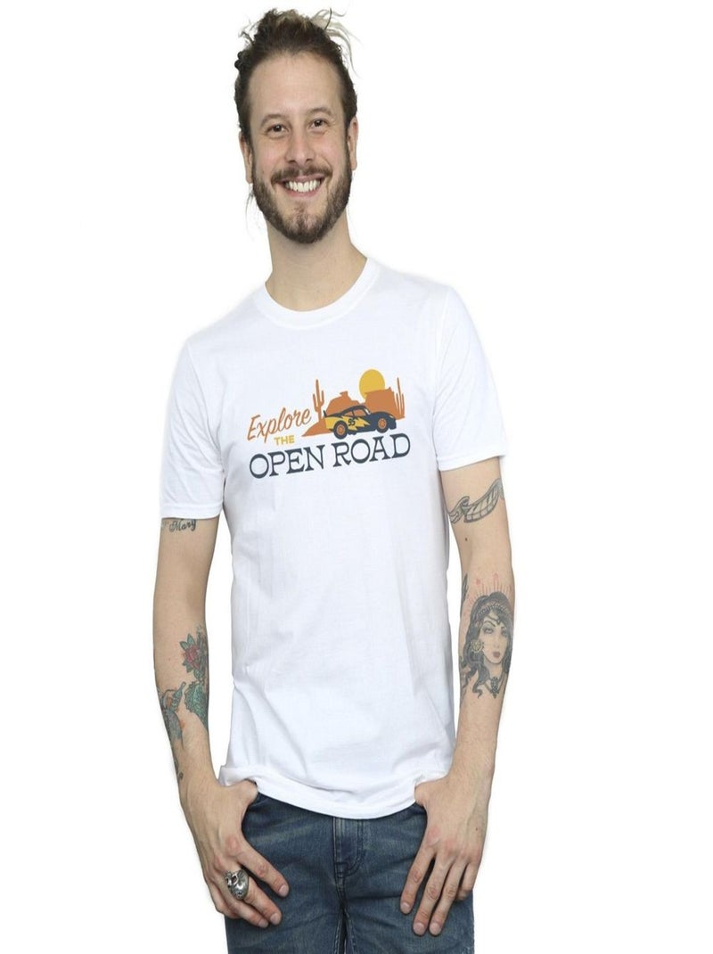 Disney - T-shirt CARS EXPLORE THE OPEN ROAD Blanc - Kiabi