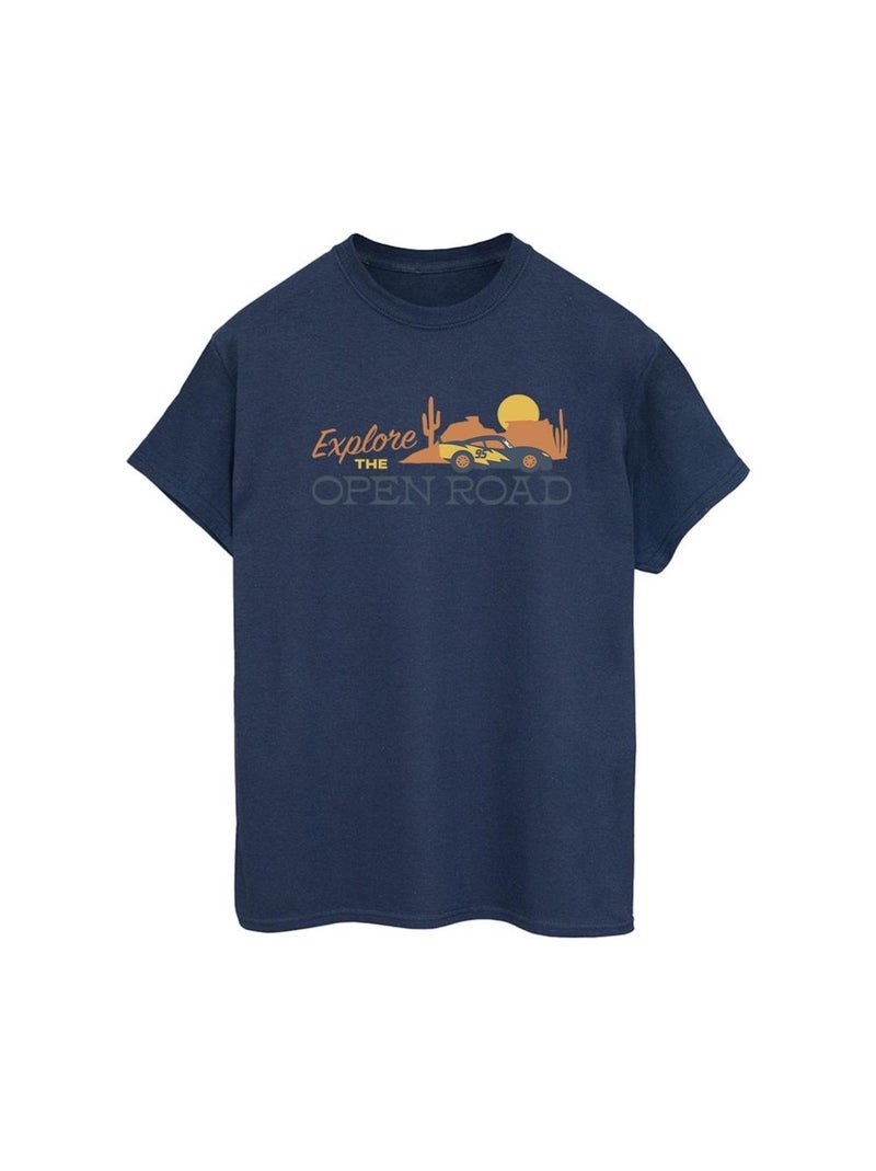 Disney - T-shirt CARS EXPLORE THE OPEN ROAD Bleu marine - Kiabi