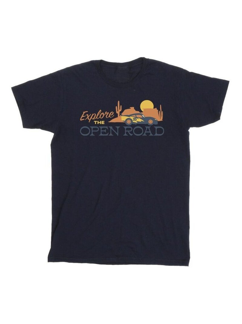 Disney - T-shirt CARS EXPLORE THE OPEN ROAD Bleu marine - Kiabi