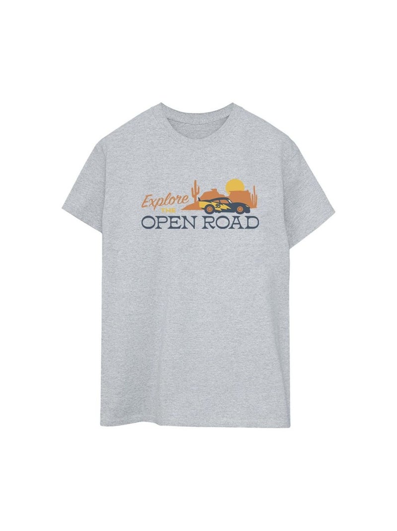 Disney - T-shirt CARS EXPLORE THE OPEN ROAD Gris chiné - Kiabi