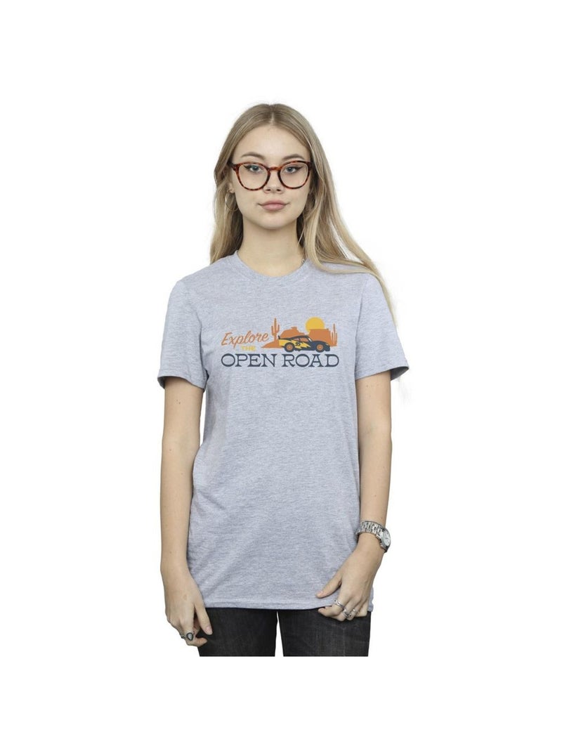 Disney - T-shirt CARS EXPLORE THE OPEN ROAD Gris chiné - Kiabi