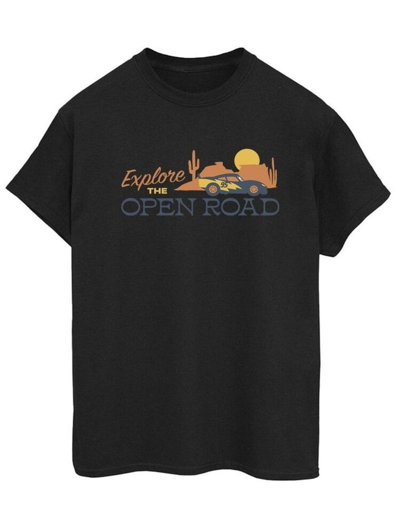 Disney - T-shirt CARS EXPLORE THE OPEN ROAD Noir - Kiabi