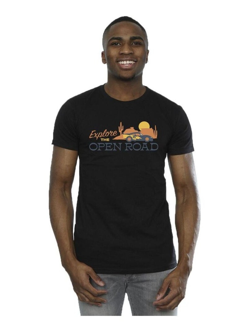 Disney - T-shirt CARS EXPLORE THE OPEN ROAD Noir - Kiabi
