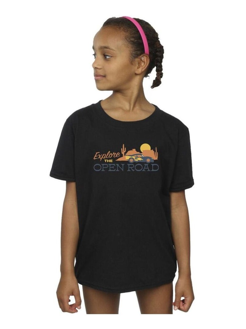 Disney - T-shirt CARS EXPLORE THE OPEN ROAD Noir - Kiabi
