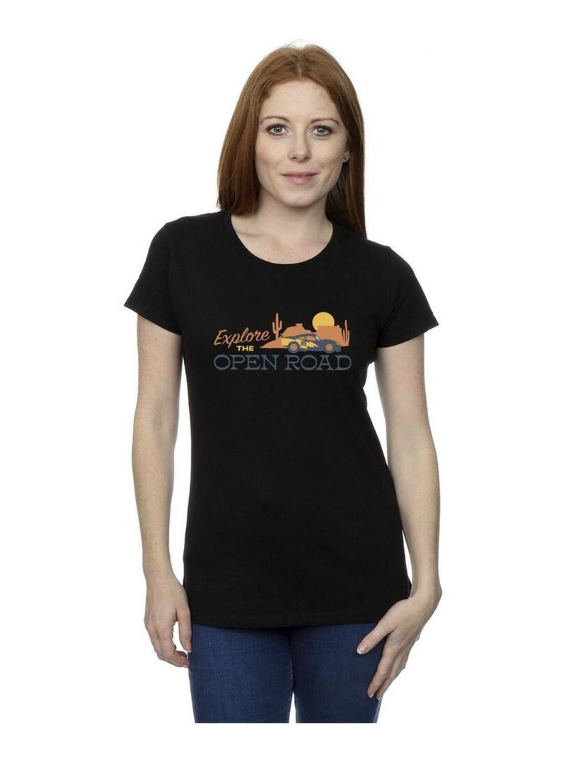 Disney - T-shirt CARS EXPLORE THE OPEN ROAD Noir - Kiabi