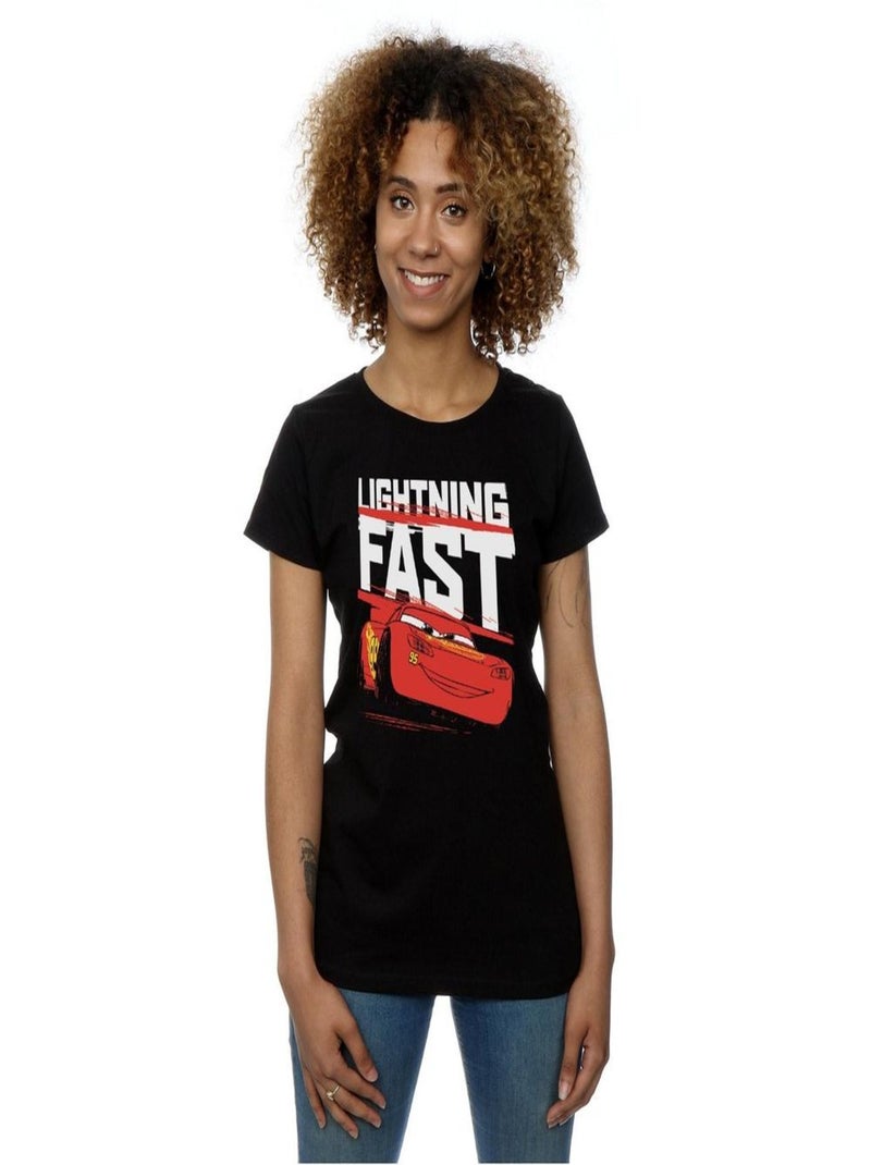 Disney - T-shirt CARS LIGHTNING FAST Noir - Kiabi