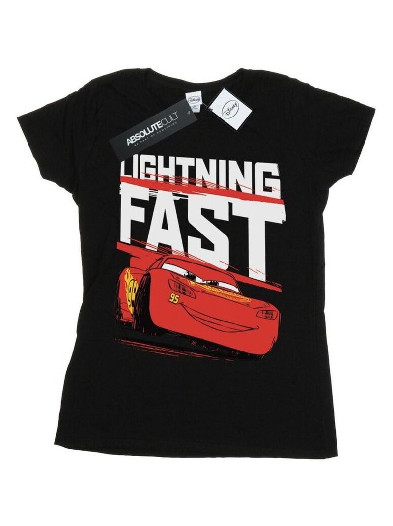Disney - T-shirt CARS LIGHTNING FAST Noir - Kiabi