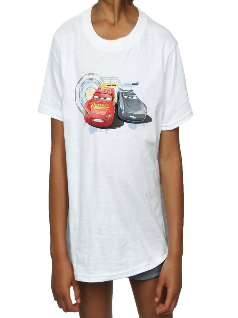Disney - T-shirt CARS LIGHTNING VS STORM Blanc - Kiabi