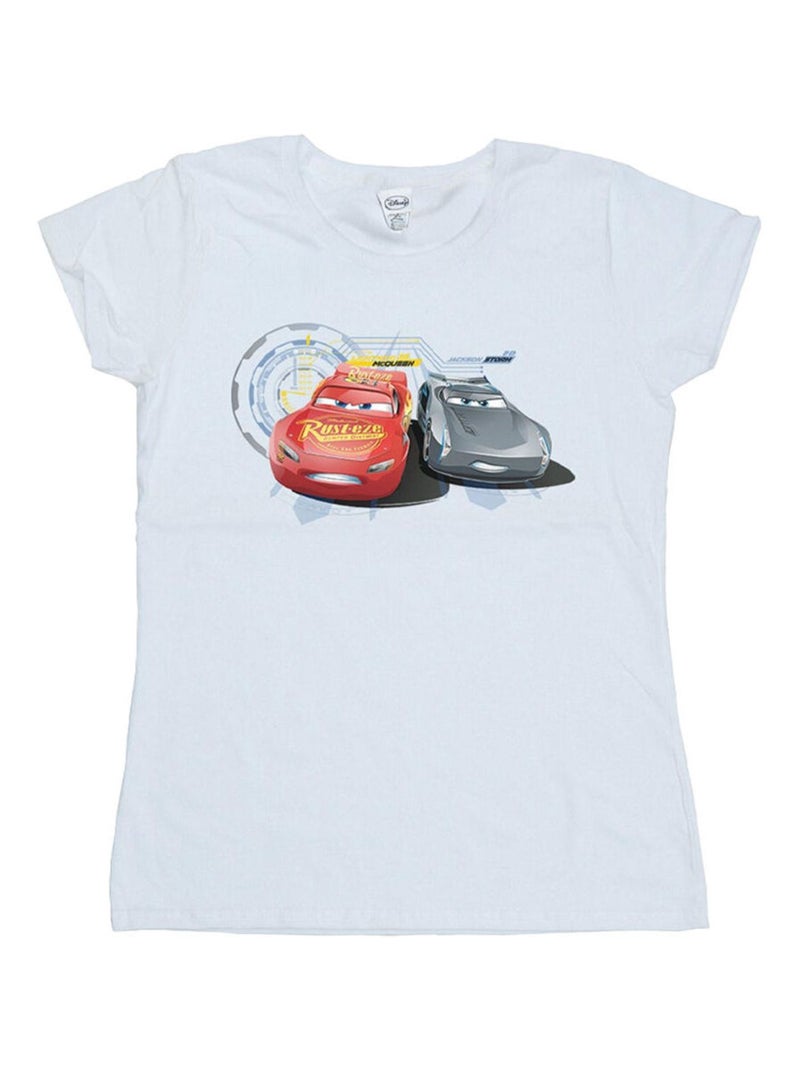 Disney - T-shirt CARS LIGHTNING VS STORM Blanc - Kiabi