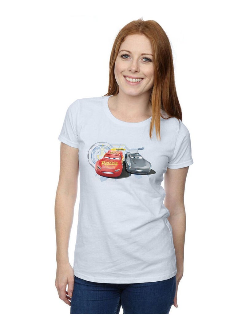 Disney - T-shirt CARS LIGHTNING VS STORM Blanc - Kiabi