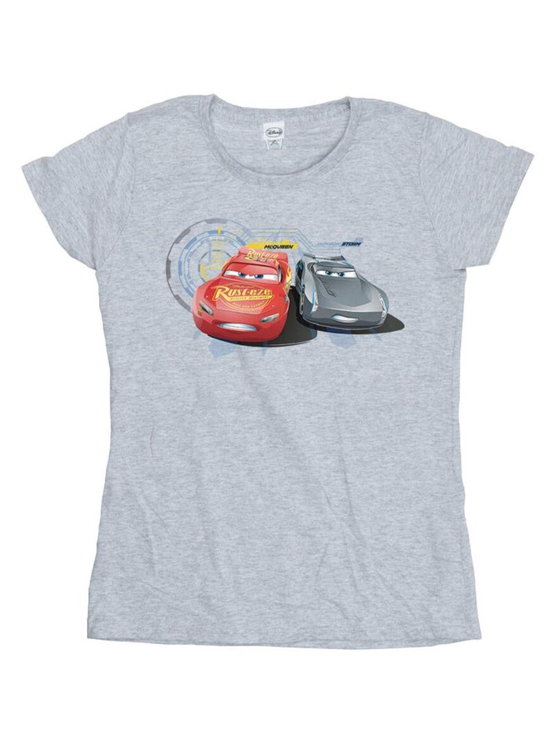 Disney - T-shirt CARS LIGHTNING VS STORM Gris chiné - Kiabi