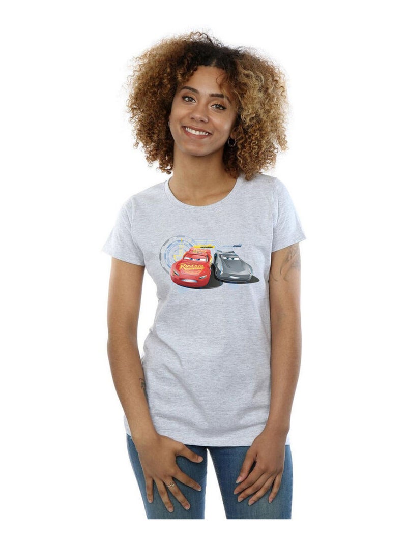 Disney - T-shirt CARS LIGHTNING VS STORM Gris chiné - Kiabi