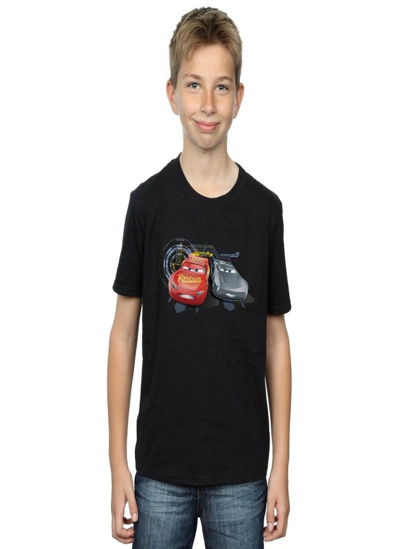 Disney - T-shirt CARS LIGHTNING VS STORM Noir - Kiabi