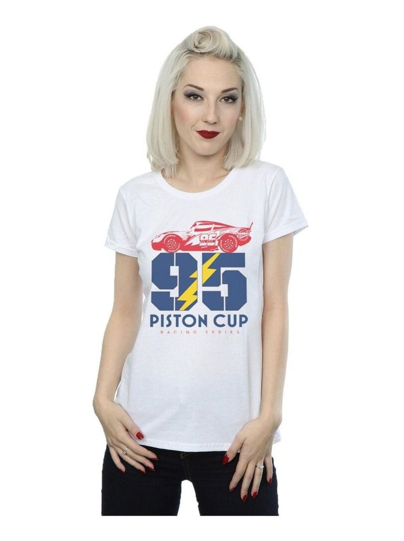 Disney - T-shirt CARS PISTON CUP Blanc - Kiabi