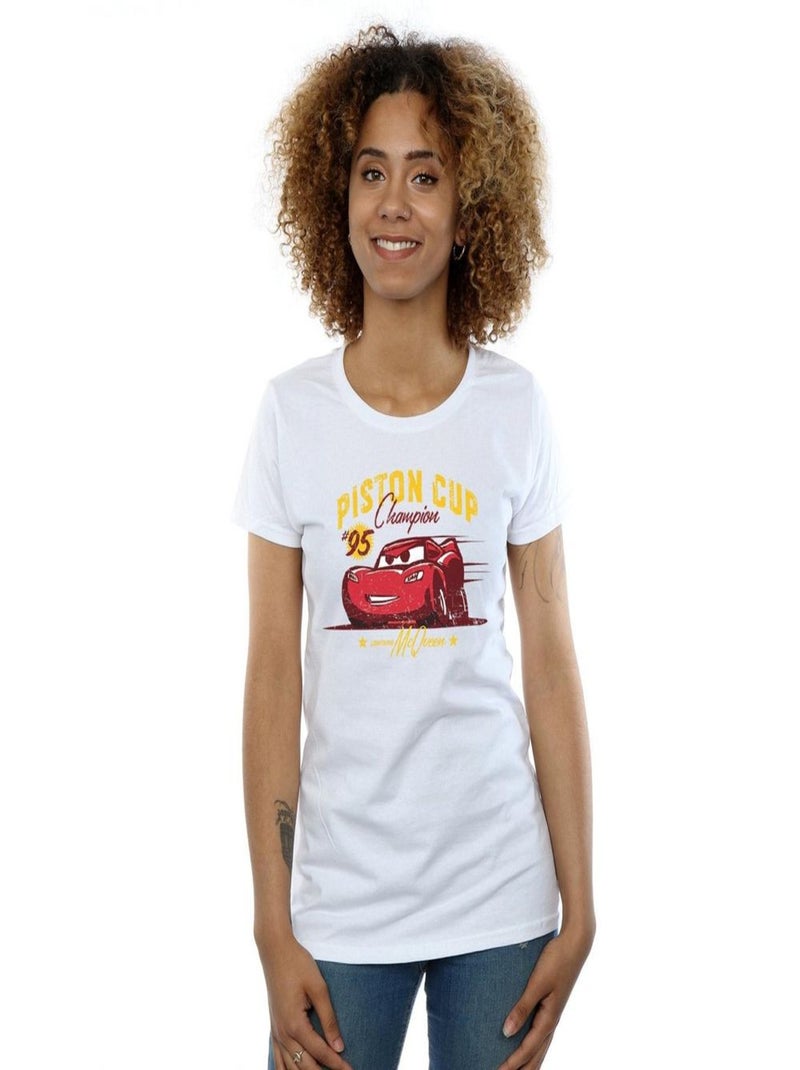 Disney - T-shirt CARS PISTON CUP CHAMPION Blanc - Kiabi