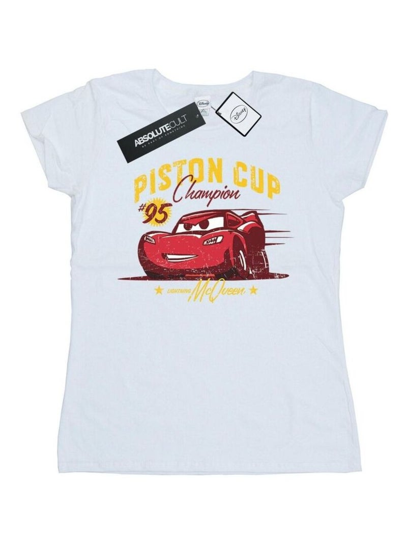 Disney - T-shirt CARS PISTON CUP CHAMPION Blanc - Kiabi