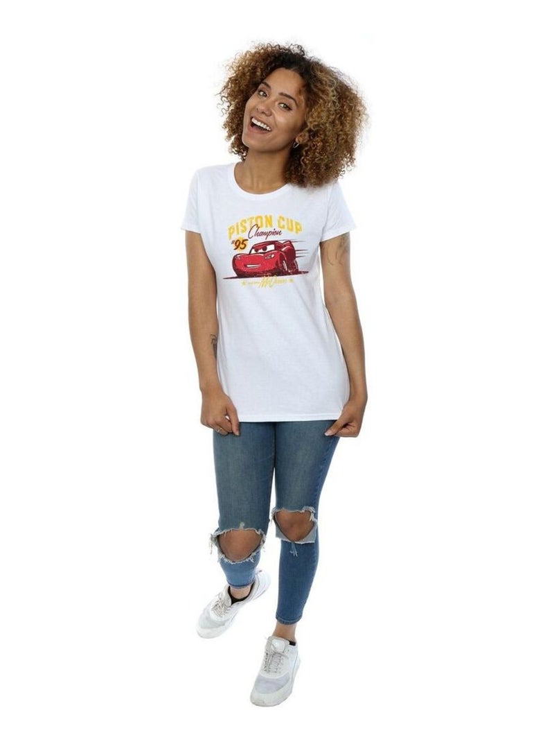 Disney - T-shirt CARS PISTON CUP CHAMPION Blanc - Kiabi