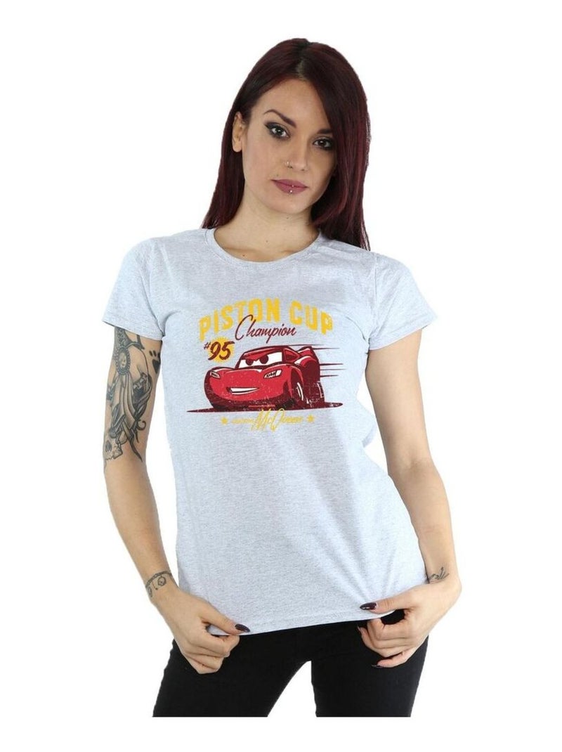 Disney - T-shirt CARS PISTON CUP CHAMPION Gris chiné - Kiabi