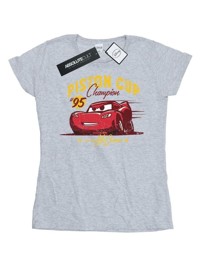 Disney - T-shirt CARS PISTON CUP CHAMPION Gris chiné - Kiabi